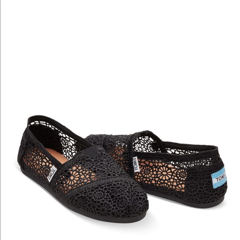 Women’s Toms Moroccan Crocheted Black Classic Sz 7